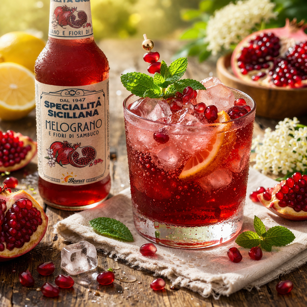 Limonade grenade et fleur de sureau