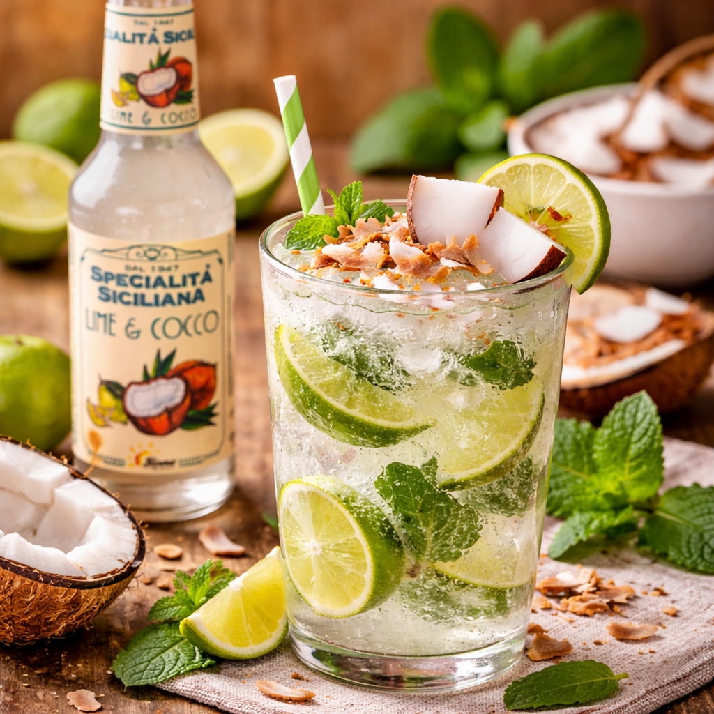 Limonade au citron vert et noix de coco