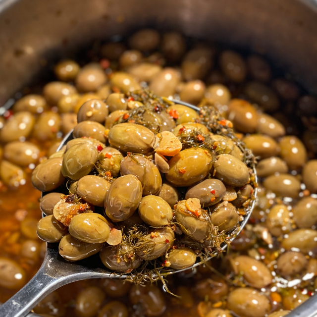 Olive verte fenouil, ail et piment