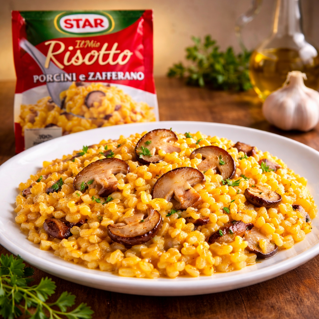 Risotto aux cèpes et safran
